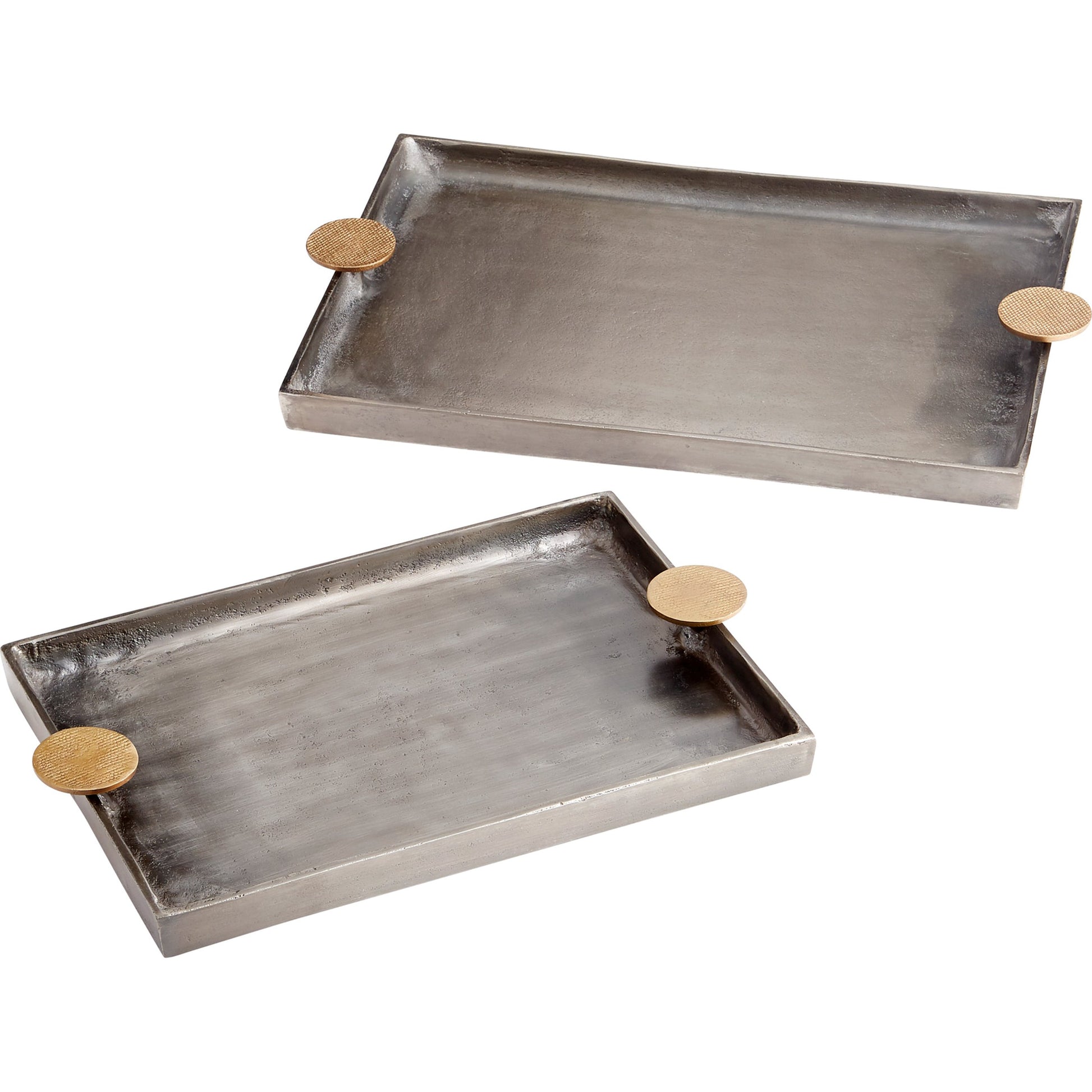 Obscura Tray by Cyan Design in silver, gold. Made from aluminum in a modern style.