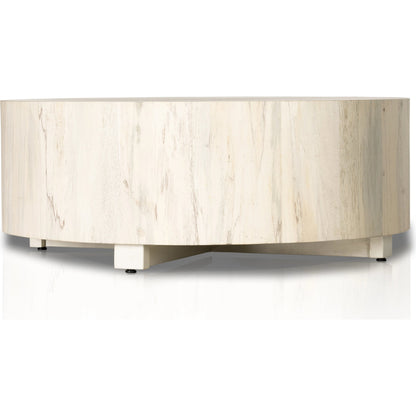 Hudson Round Coffee Table by Four Hands. Made from unique in a cottage & farmhouse style.