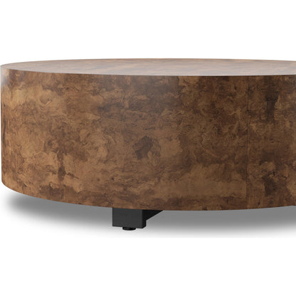 Hudson Round Coffee Table by Four Hands. Made from unique in a cottage & farmhouse style.
