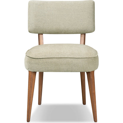Orville Dining Chair by Four Hands in cambric ivory. Made from 90% polyester, 10% flax, linen, solid parawood, iron in a modern style.