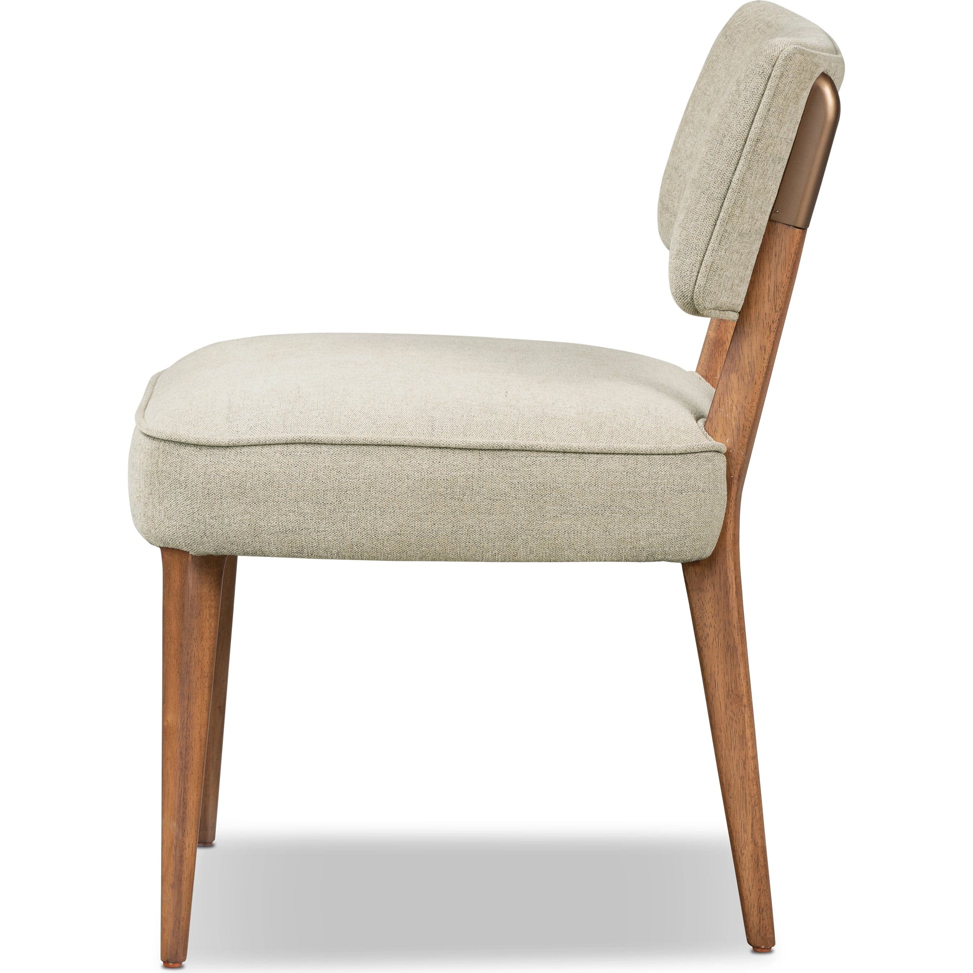 Orville Dining Chair by Four Hands in cambric ivory. Made from 90% polyester, 10% flax, linen, solid parawood, iron in a modern style.