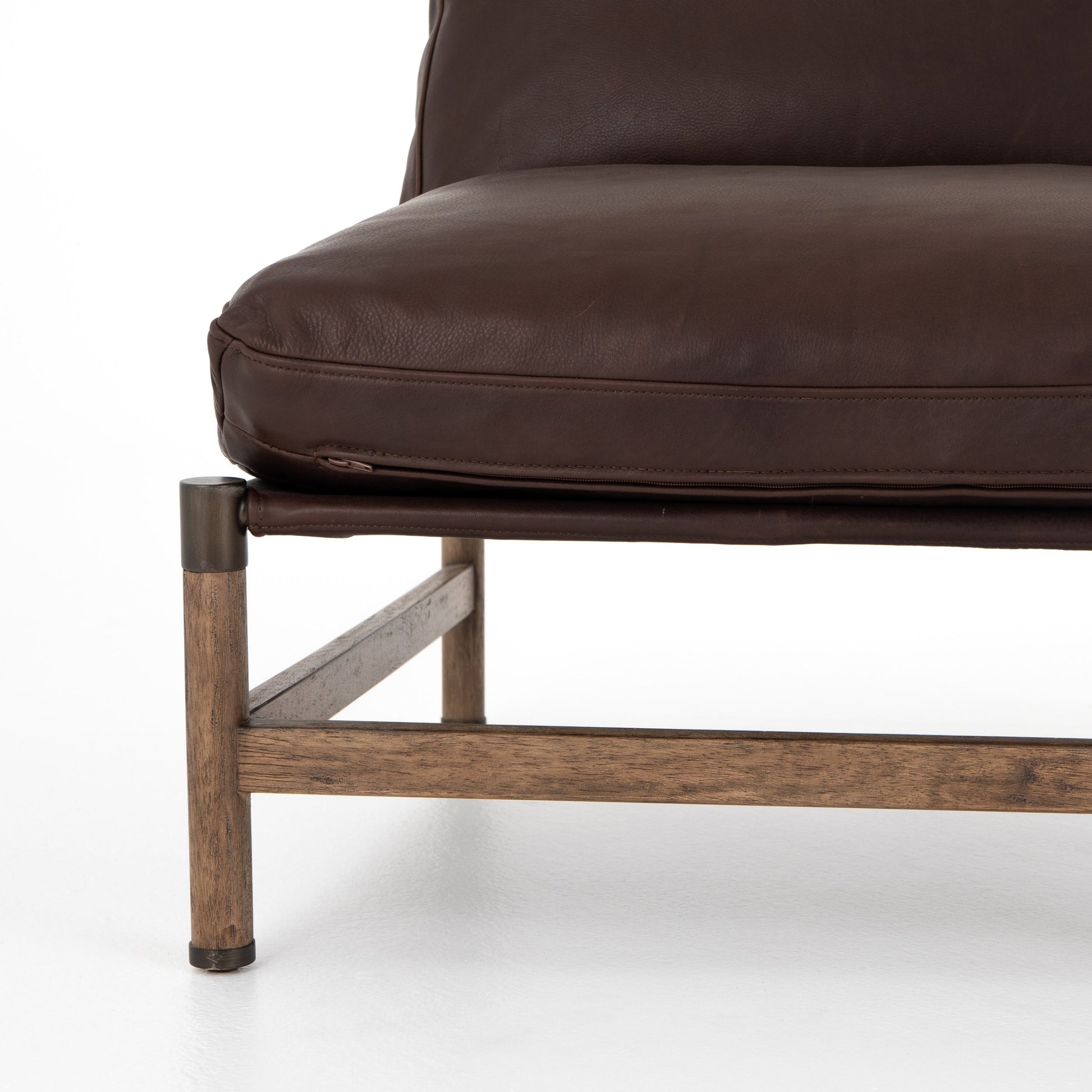 Memphis Chair by Four Hands in gable taupe and distressed natural. Made from 82% polyester, 16% acrylic, 2% wool, solid parawood in a modern style.