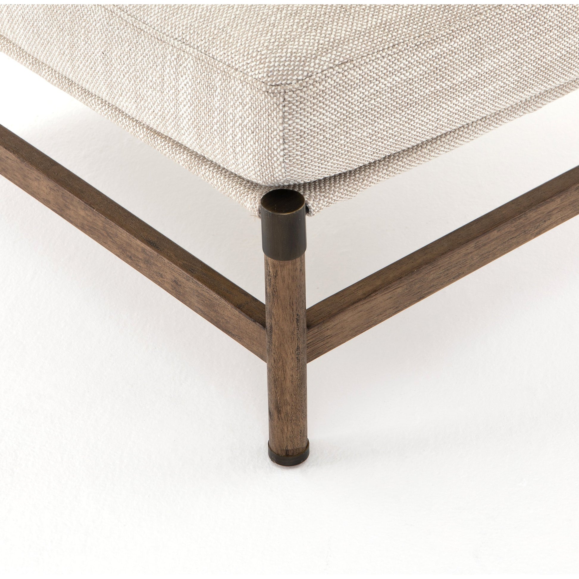 Memphis Chair by Four Hands in gable taupe and distressed natural. Made from 82% polyester, 16% acrylic, 2% wool, solid parawood in a modern style.