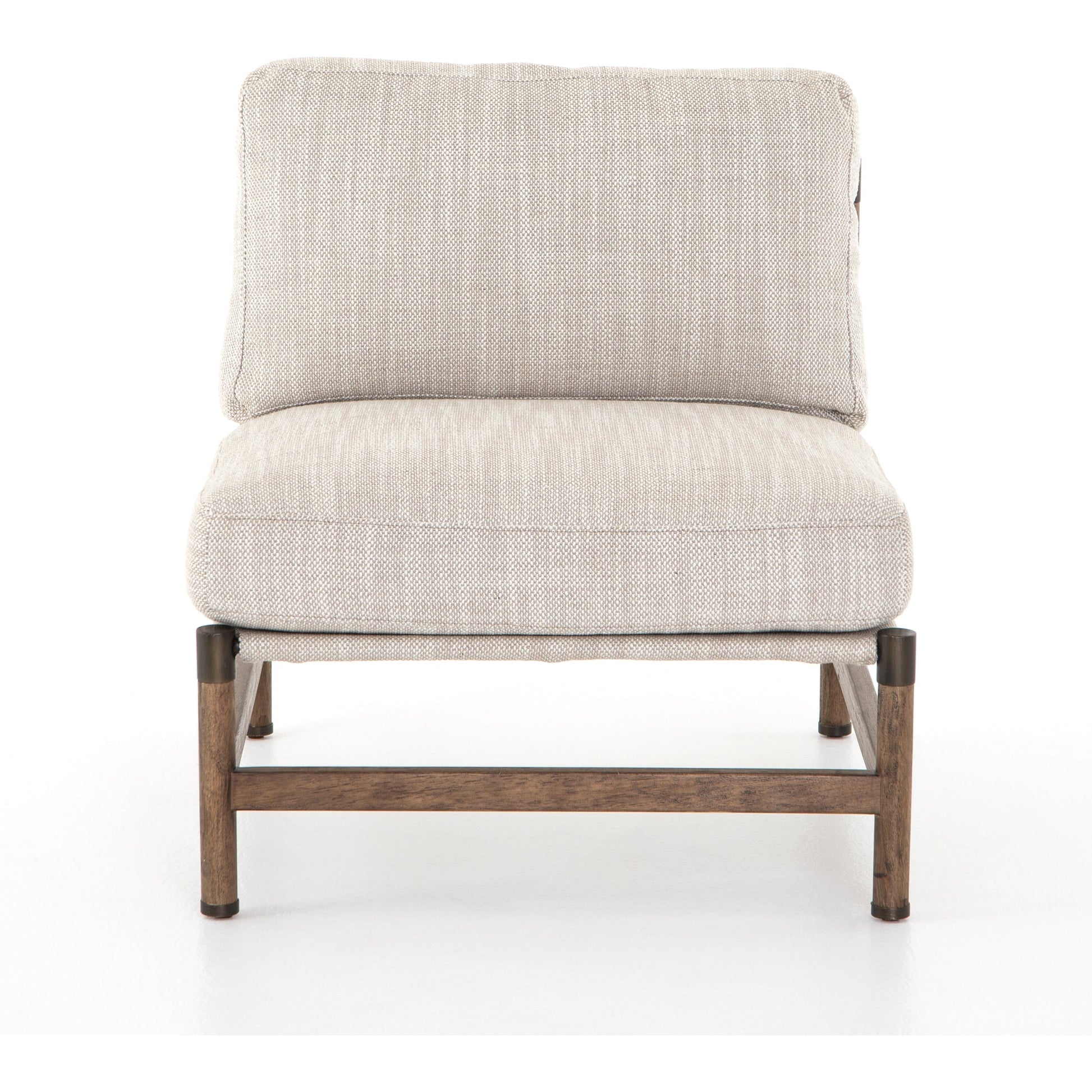 Memphis Chair by Four Hands in gable taupe and distressed natural. Made from 82% polyester, 16% acrylic, 2% wool, solid parawood in a modern style.