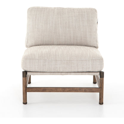 Memphis Chair by Four Hands in gable taupe and distressed natural. Made from 82% polyester, 16% acrylic, 2% wool, solid parawood in a modern style.