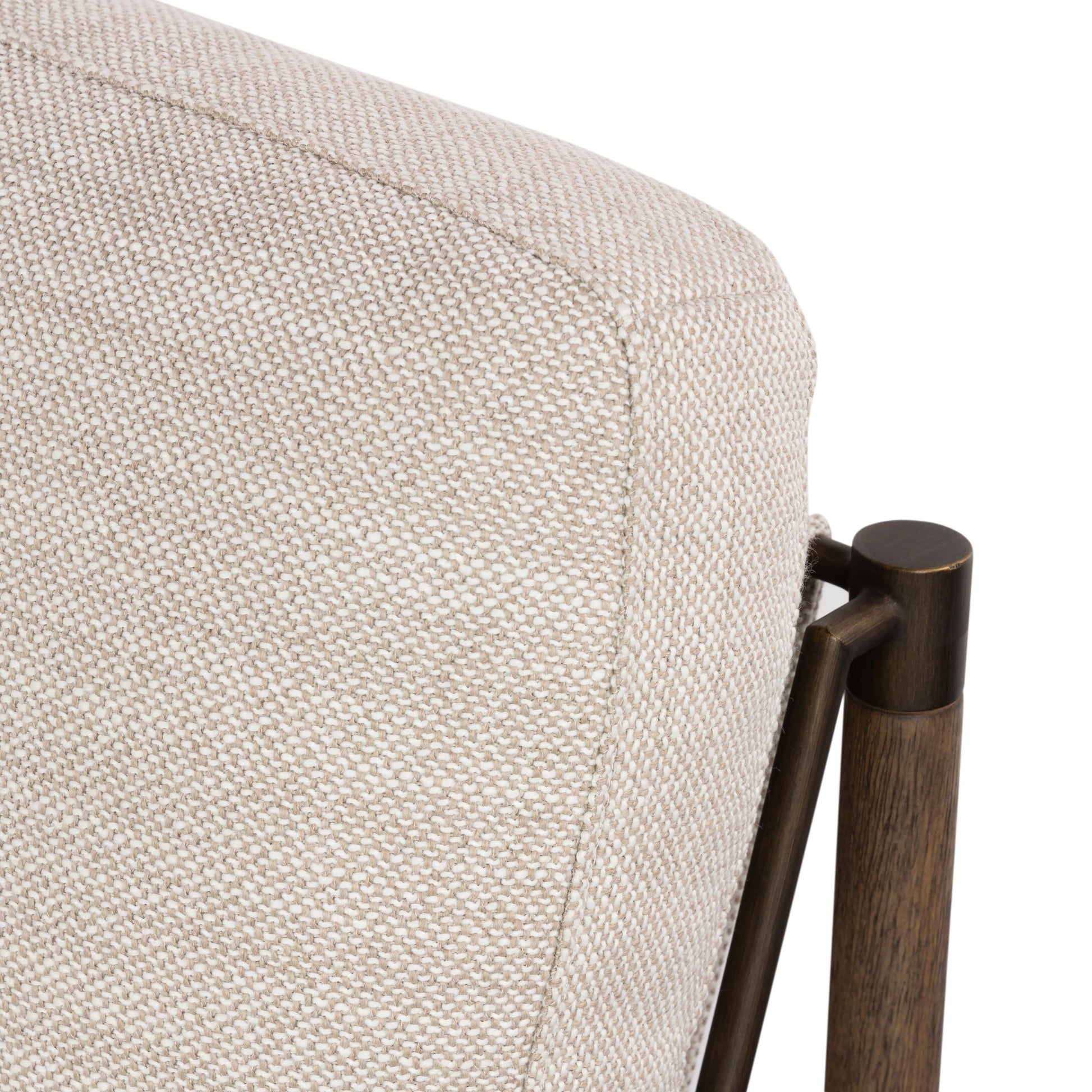 Memphis Chair by Four Hands in gable taupe and distressed natural. Made from 82% polyester, 16% acrylic, 2% wool, solid parawood in a modern style.