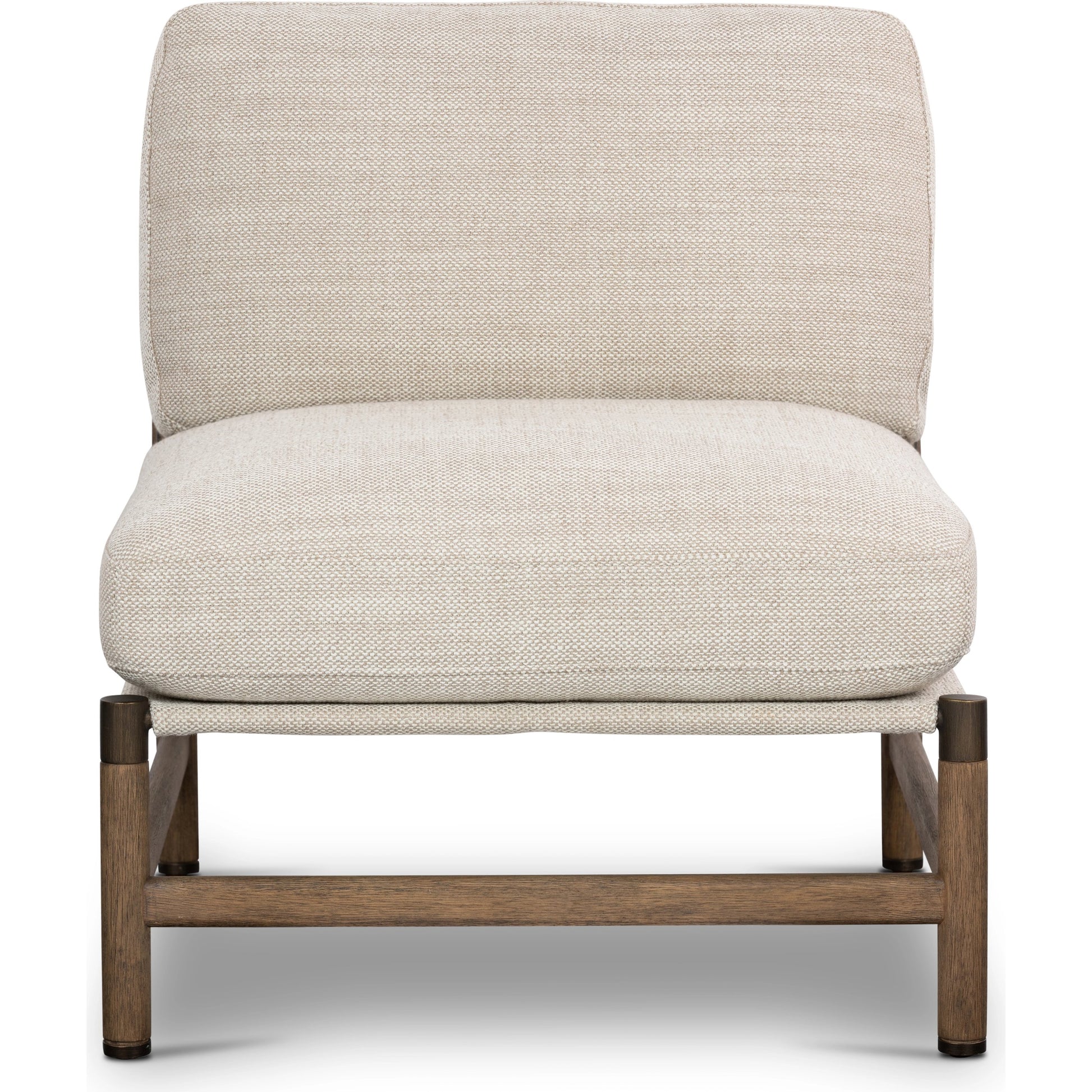 Memphis Chair by Four Hands in gable taupe and distressed natural. Made from 82% polyester, 16% acrylic, 2% wool, solid parawood in a modern style.