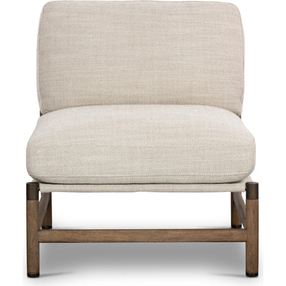 Memphis Chair by Four Hands in gable taupe and distressed natural. Made from 82% polyester, 16% acrylic, 2% wool, solid parawood in a modern style.