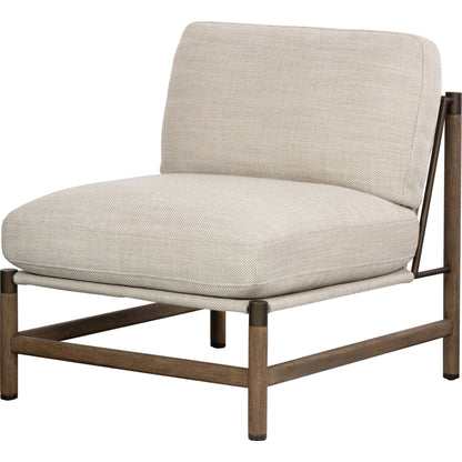 Memphis Chair by Four Hands in gable taupe and distressed natural. Made from 82% polyester, 16% acrylic, 2% wool, solid parawood in a modern style.