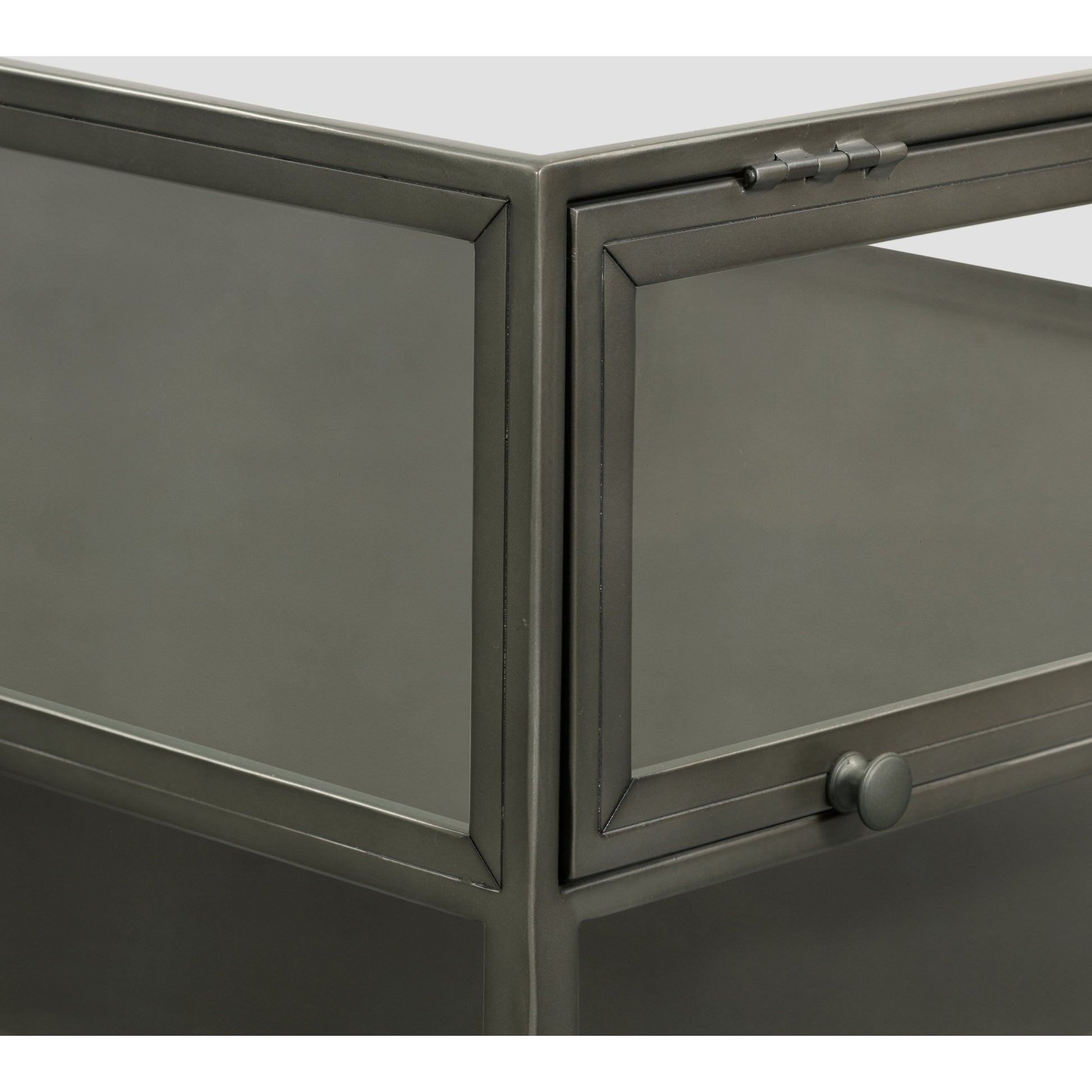 Shadow Box Coffee Table by Four Hands in black. Made from tempered glass, iron in a modern style.
