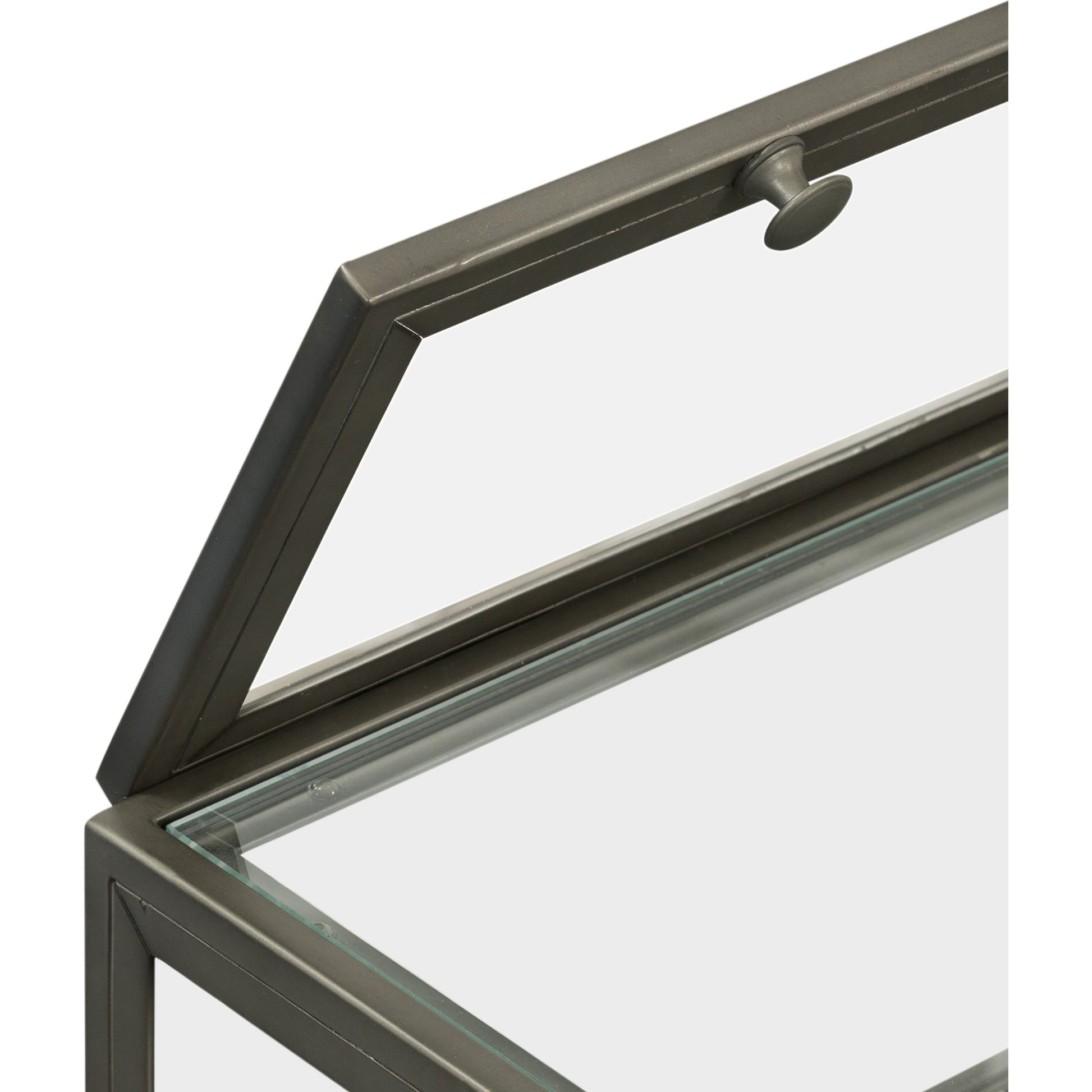 Shadow Box Coffee Table by Four Hands in black. Made from tempered glass, iron in a modern style.