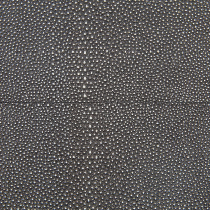 Shagreen Bedside Table by Four Hands in gray and antique brass, gray shagreen. Made from faux shagreen, iron in a modern style.