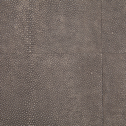 Shagreen Bedside Table by Four Hands in gray and antique brass, gray shagreen. Made from faux shagreen, iron in a modern style.