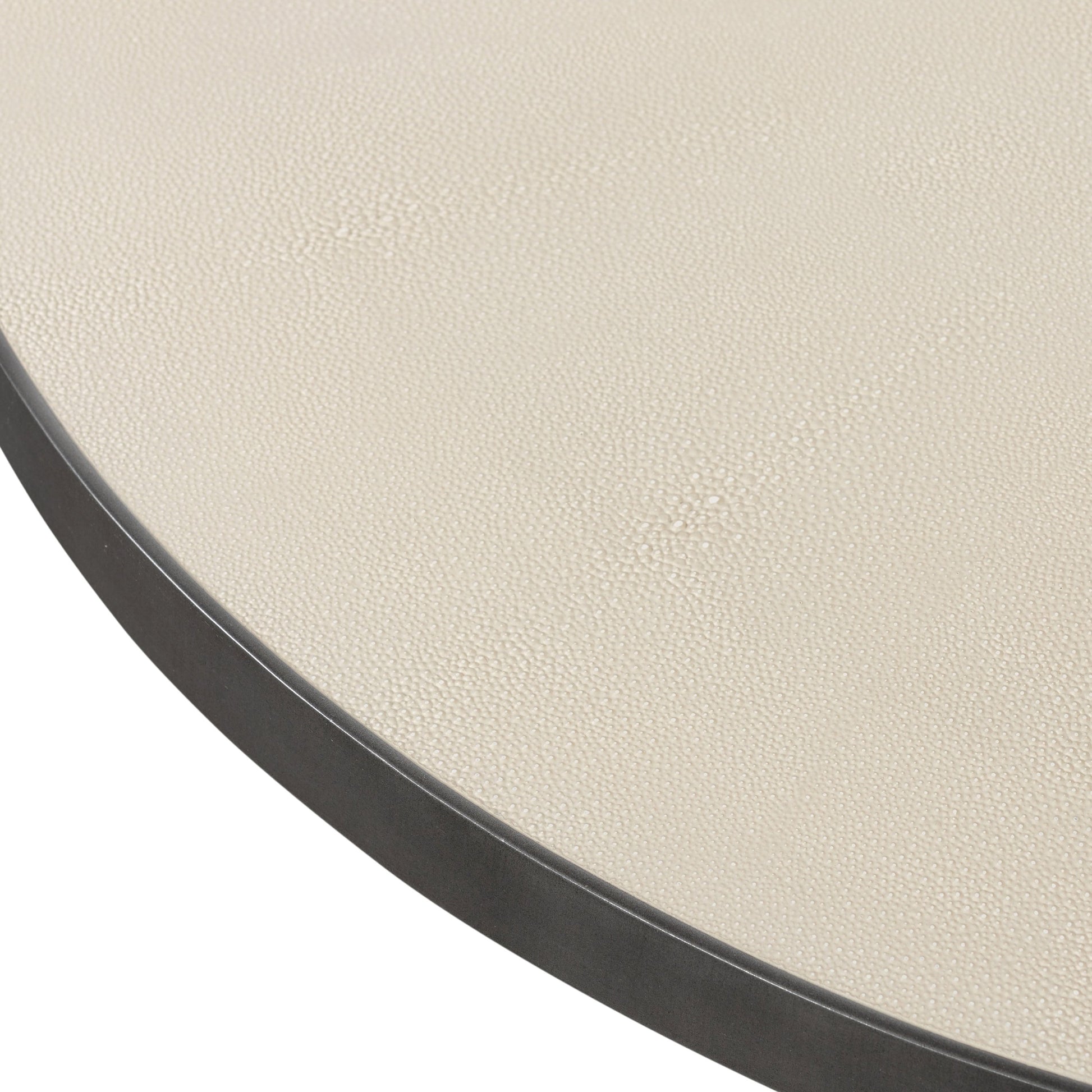 Shagreen Coffee Table by Four Hands in antique brass, grey shagreen and grey. Made from faux shagreen, iron in a modern style.