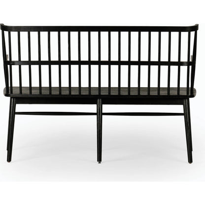 Aspen Bench by Four Hands in matte black. Made from solid beech, beech veneer in a cottage & farmhouse style.