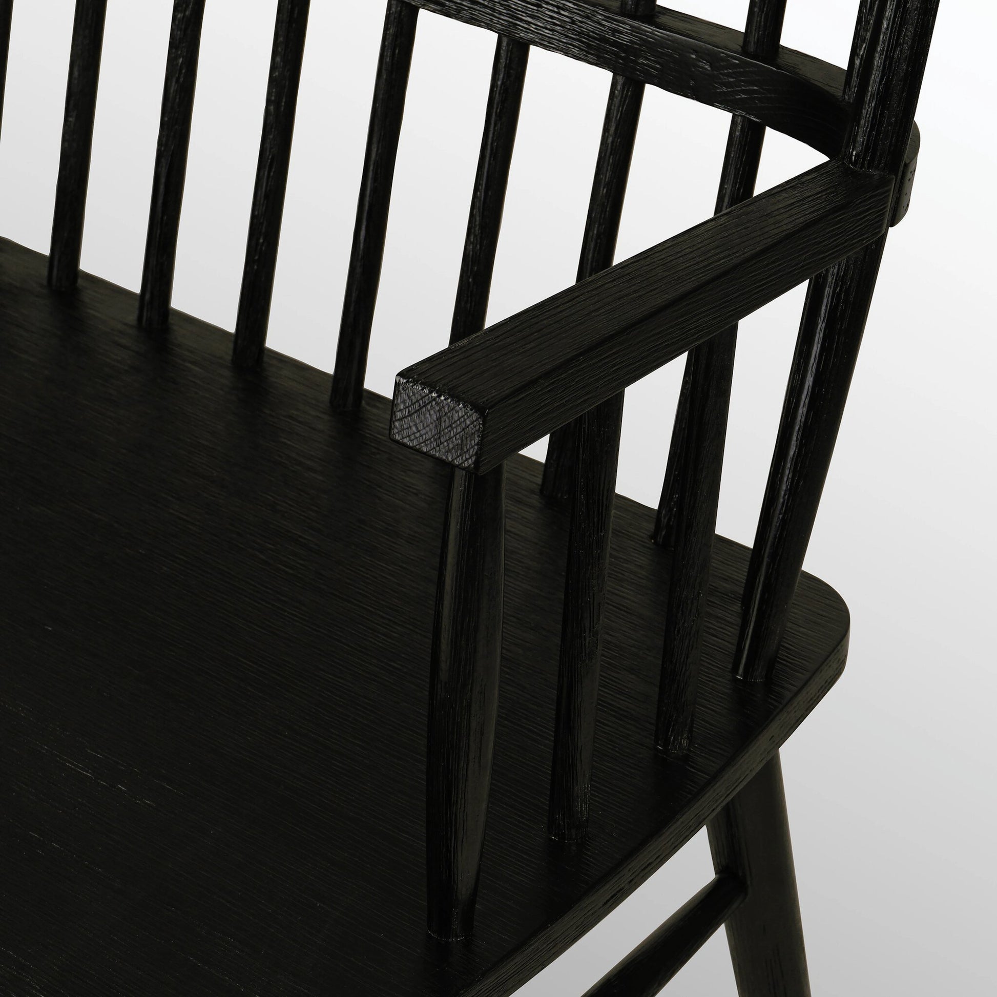 Aspen Bench by Four Hands in matte black. Made from solid beech, beech veneer in a cottage & farmhouse style.