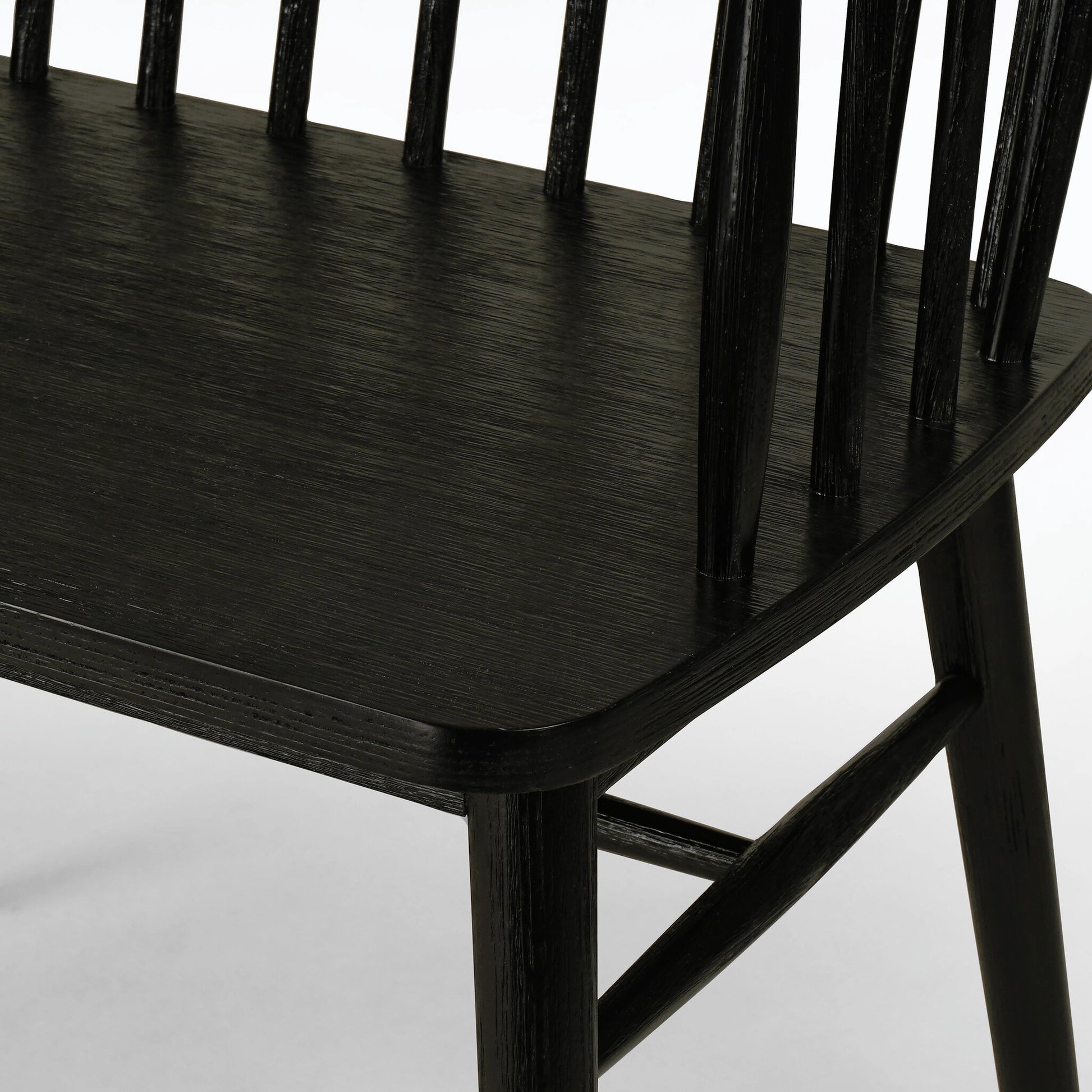 Aspen Bench by Four Hands in matte black. Made from solid beech, beech veneer in a cottage & farmhouse style.