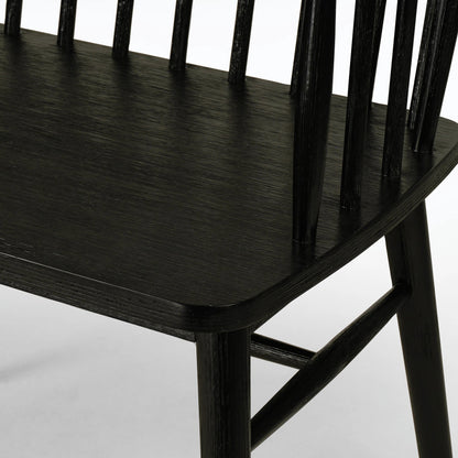 Aspen Bench by Four Hands in matte black. Made from solid beech, beech veneer in a cottage & farmhouse style.