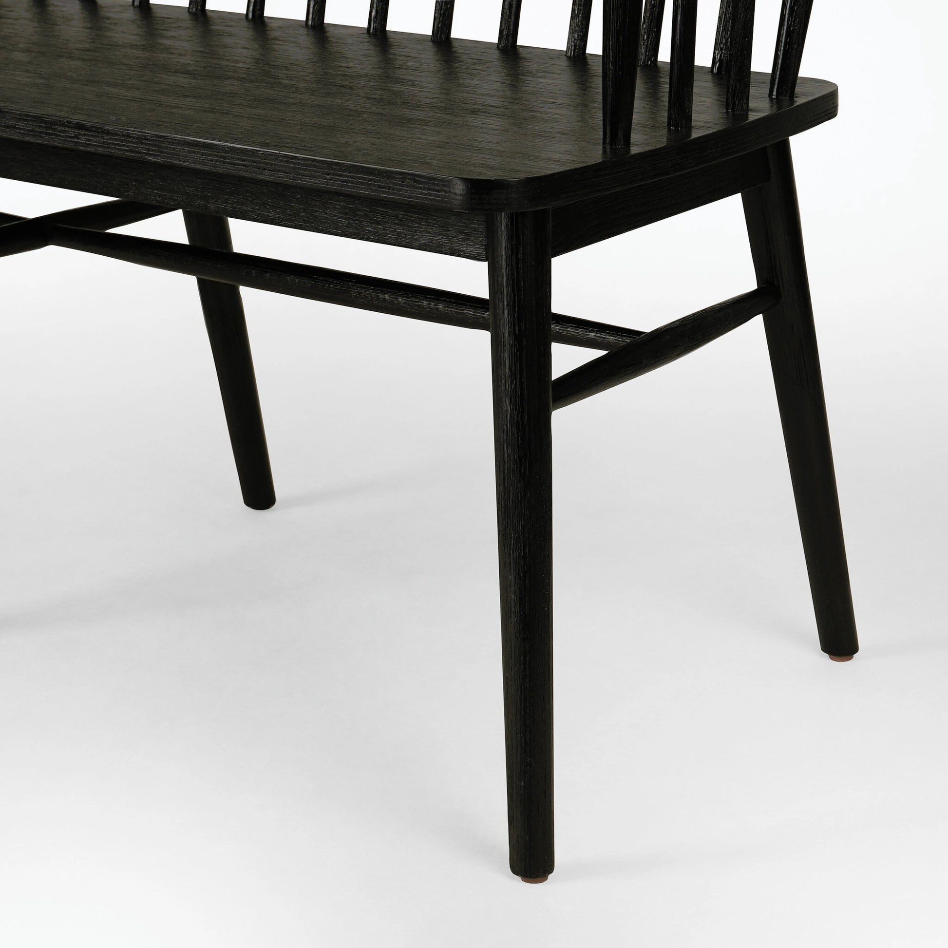 Aspen Bench by Four Hands in matte black. Made from solid beech, beech veneer in a cottage & farmhouse style.