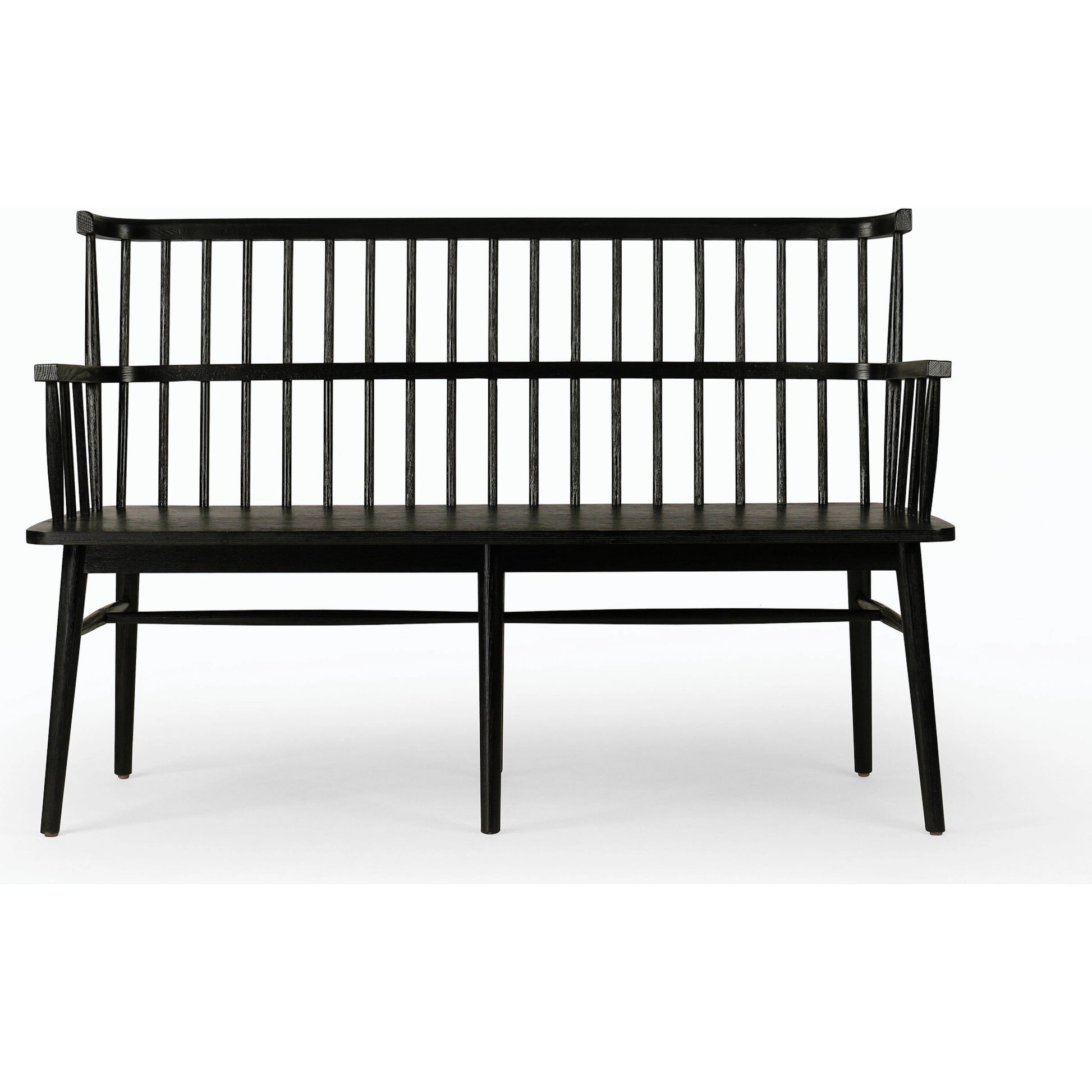 Aspen Bench by Four Hands in matte black. Made from solid beech, beech veneer in a cottage & farmhouse style.