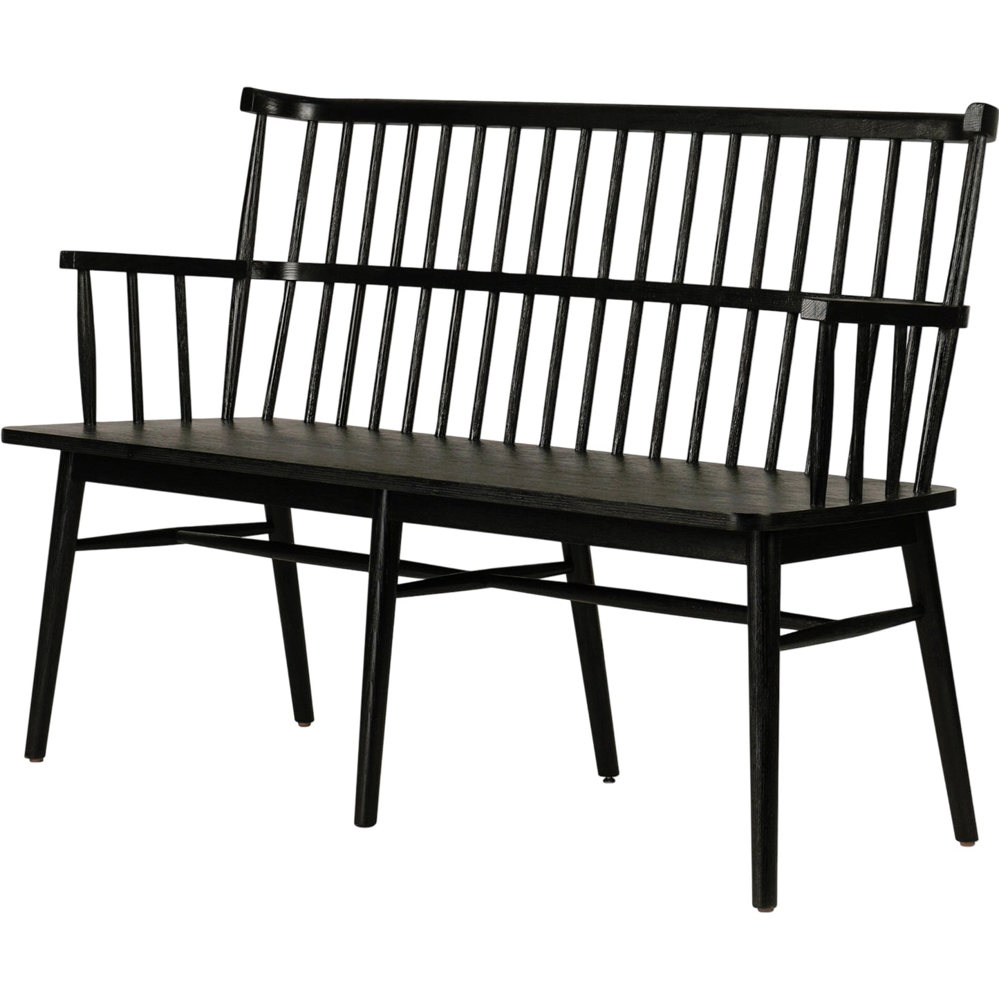 047 SI-1977053 | Primary Silo | Aspen Bench by Four Hands in matte black. Made from solid beech, beech veneer in a cottage & farmhouse style.