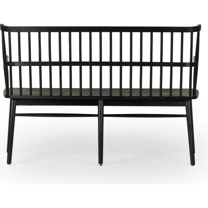 Aspen Bench by Four Hands in matte black. Made from solid beech, beech veneer in a cottage & farmhouse style.