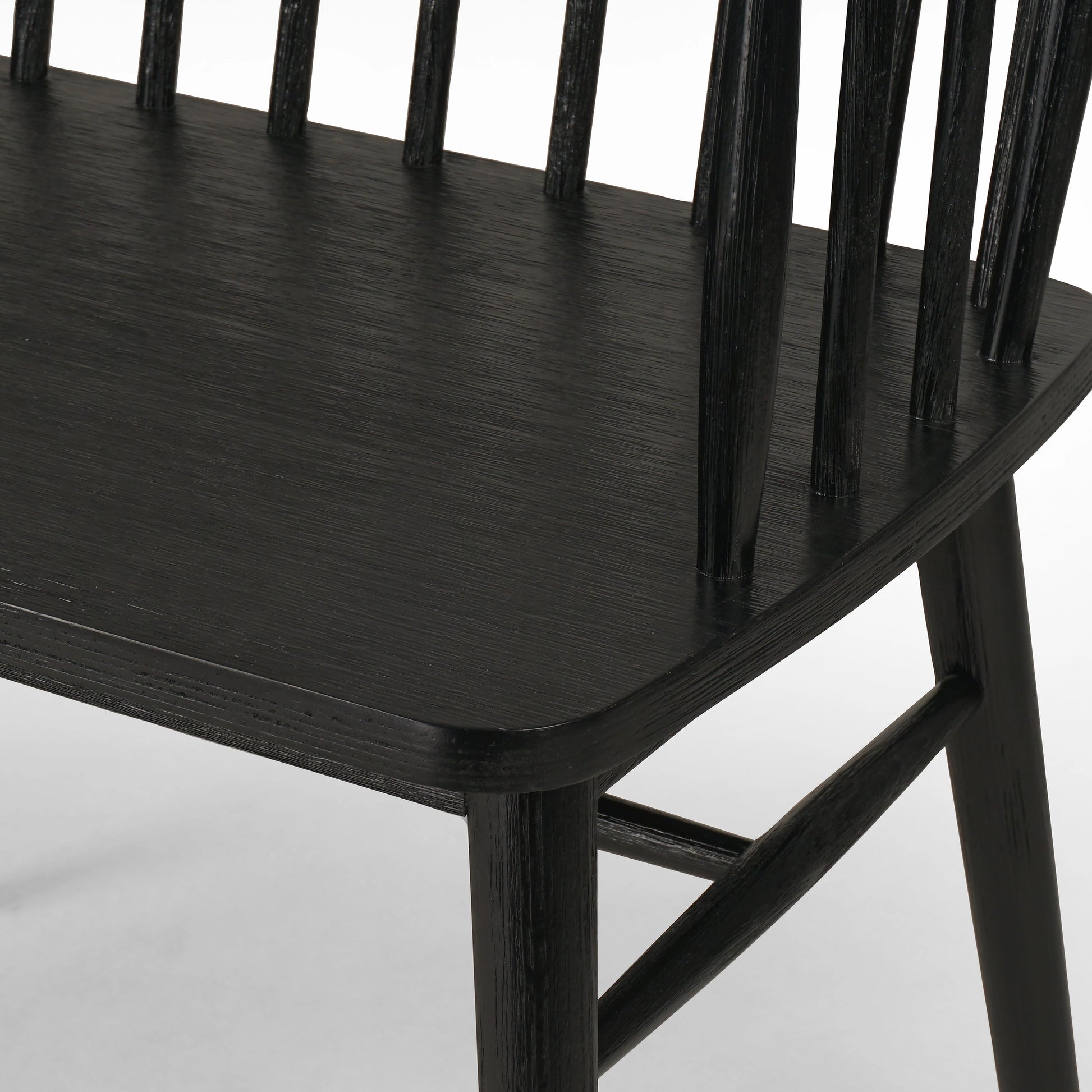 Aspen Bench by Four Hands in matte black. Made from solid beech, beech veneer in a cottage & farmhouse style.