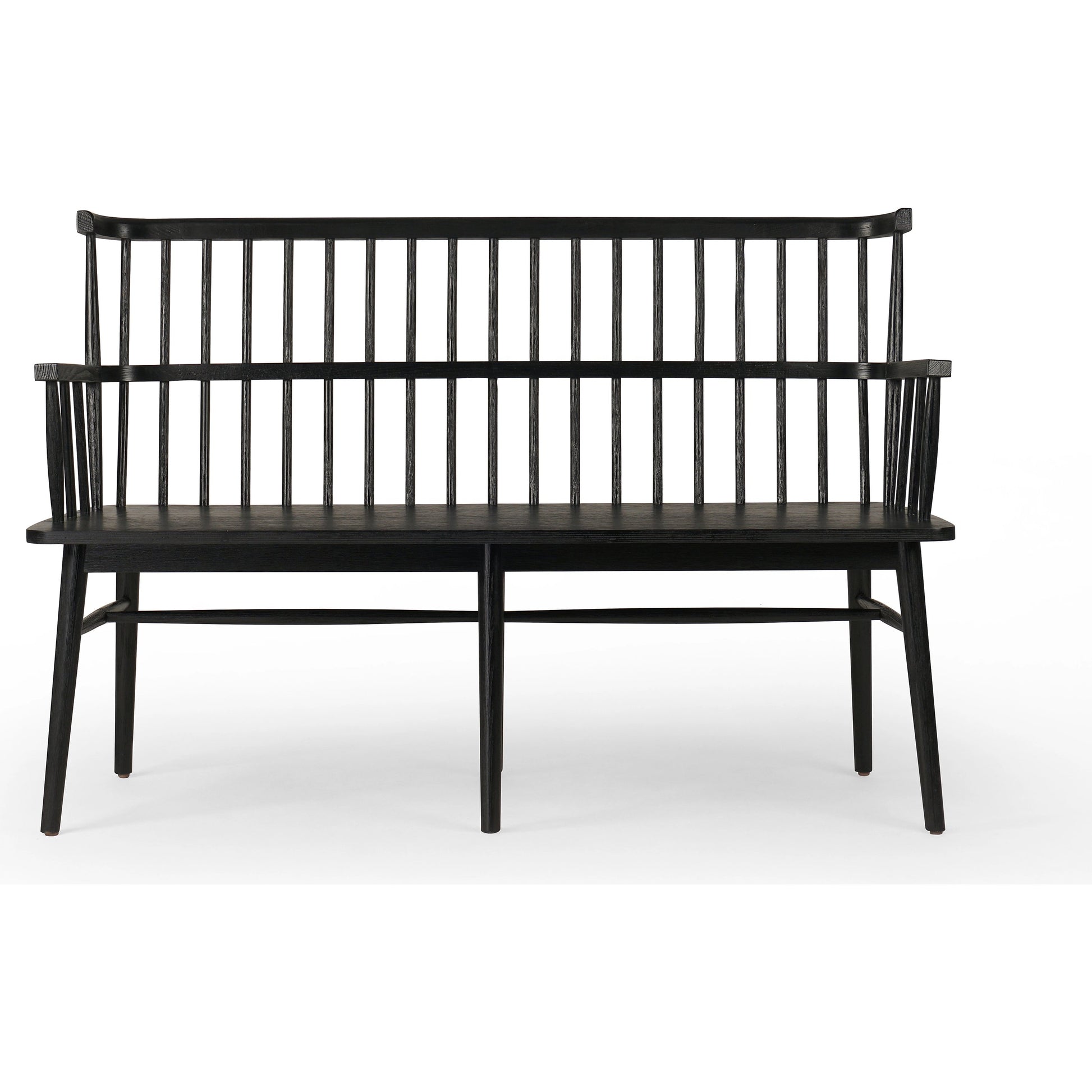 Aspen Bench by Four Hands in matte black. Made from solid beech, beech veneer in a cottage & farmhouse style.