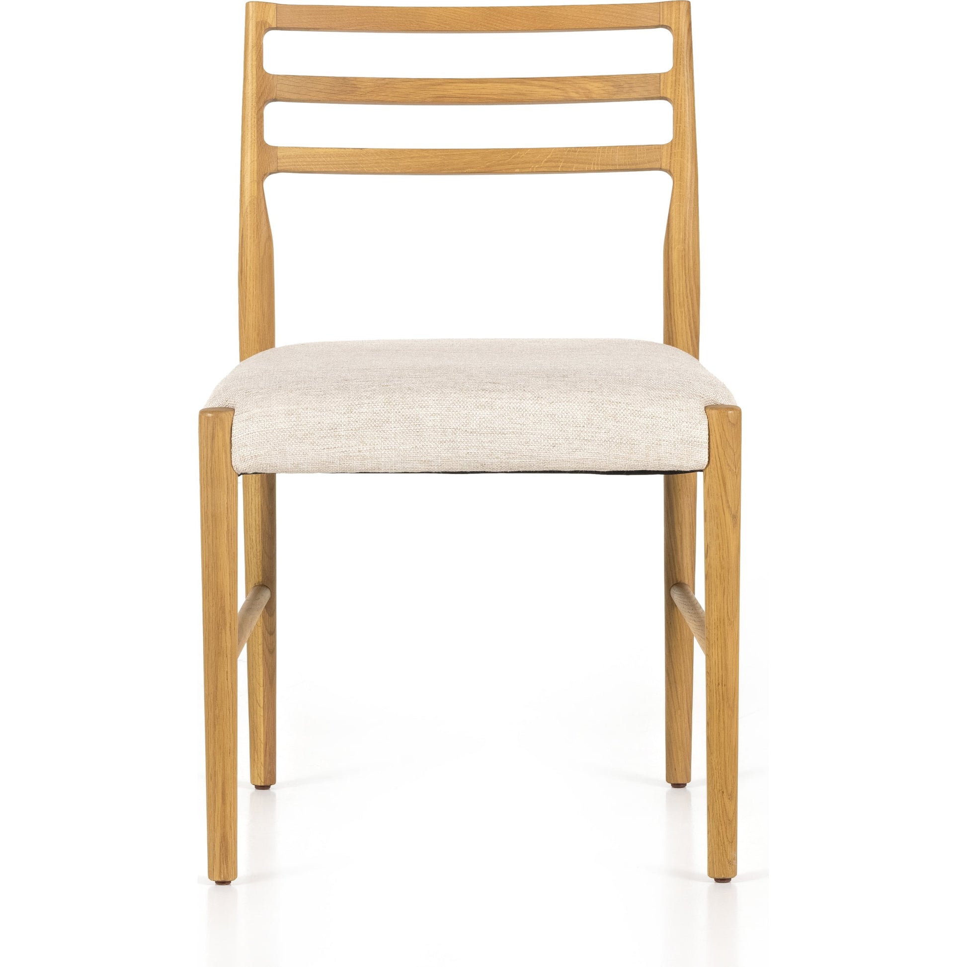 Glenmore Dining Chair by Four Hands. Made from 49% viscose (rayon), 22% flax, linen, 18% polyester, 11% cotton, solid oak, 100% polyester in a transitional style.
