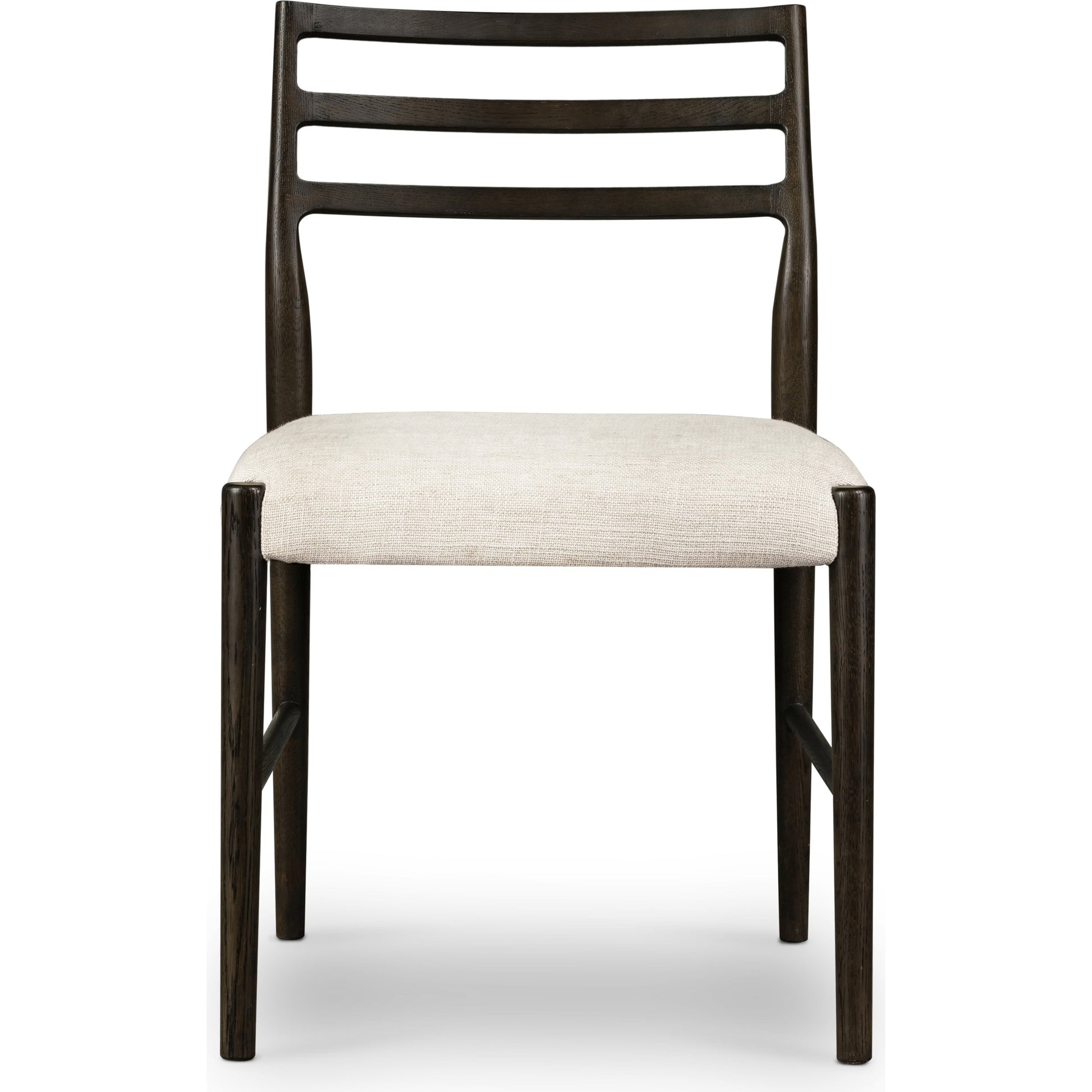 Glenmore Dining Chair by Four Hands. Made from 49% viscose (rayon), 22% flax, linen, 18% polyester, 11% cotton, solid oak, 100% polyester in a transitional style.