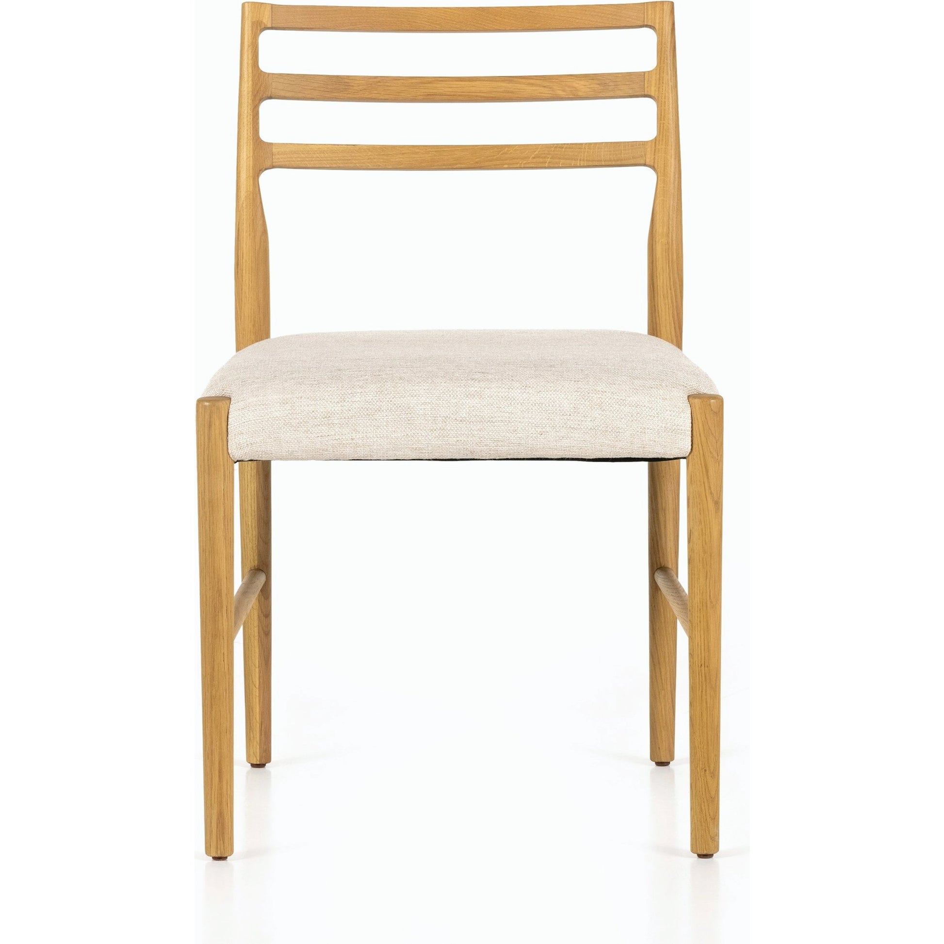 Glenmore Dining Chair by Four Hands. Made from 49% viscose (rayon), 22% flax, linen, 18% polyester, 11% cotton, solid oak, 100% polyester in a transitional style.