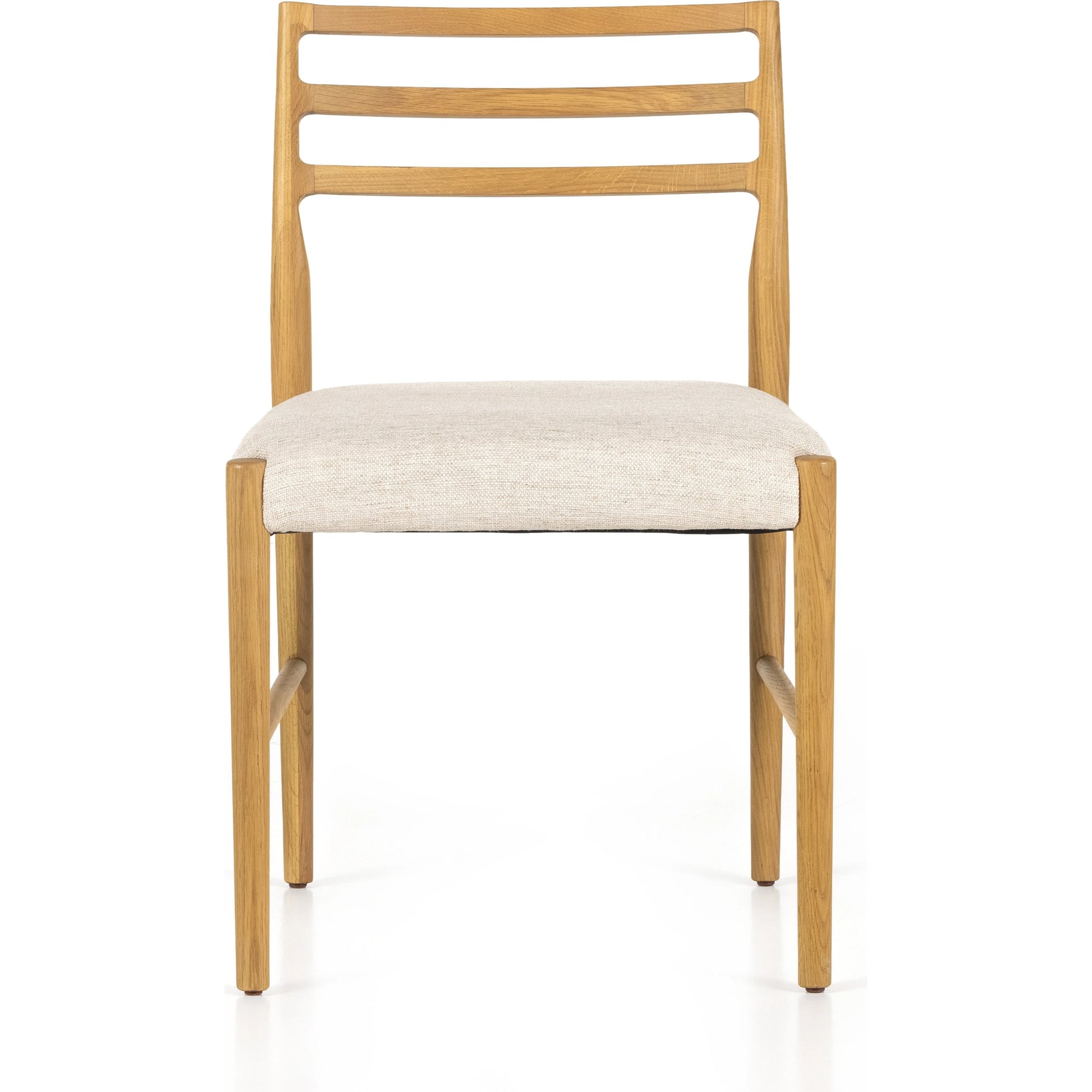 Glenmore Dining Chair by Four Hands. Made from 49% viscose (rayon), 22% flax, linen, 18% polyester, 11% cotton, solid oak, 100% polyester in a transitional style.
