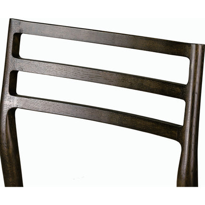 Glenmore Dining Chair by Four Hands. Made from 49% viscose (rayon), 22% flax, linen, 18% polyester, 11% cotton, solid oak, 100% polyester in a transitional style.