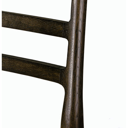 Glenmore Dining Chair by Four Hands. Made from 49% viscose (rayon), 22% flax, linen, 18% polyester, 11% cotton, solid oak, 100% polyester in a transitional style.