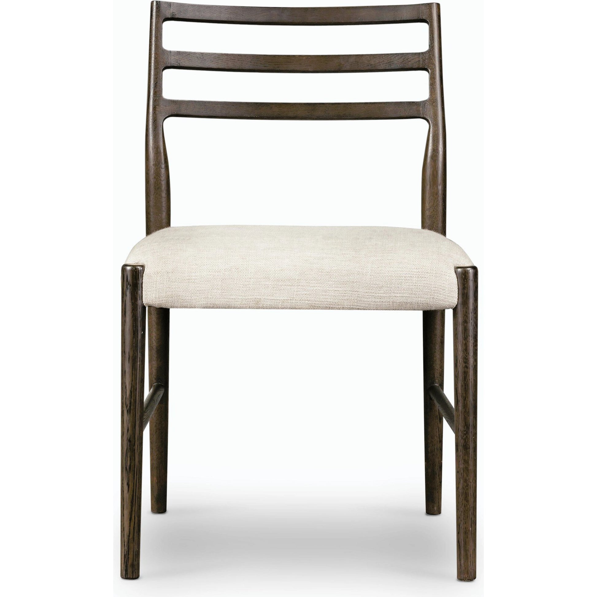Glenmore Dining Chair by Four Hands. Made from 49% viscose (rayon), 22% flax, linen, 18% polyester, 11% cotton, solid oak, 100% polyester in a transitional style.