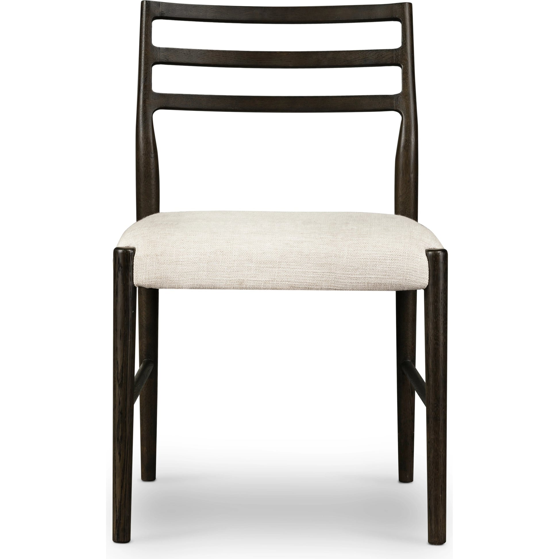 Glenmore Dining Chair by Four Hands. Made from 49% viscose (rayon), 22% flax, linen, 18% polyester, 11% cotton, solid oak, 100% polyester in a transitional style.