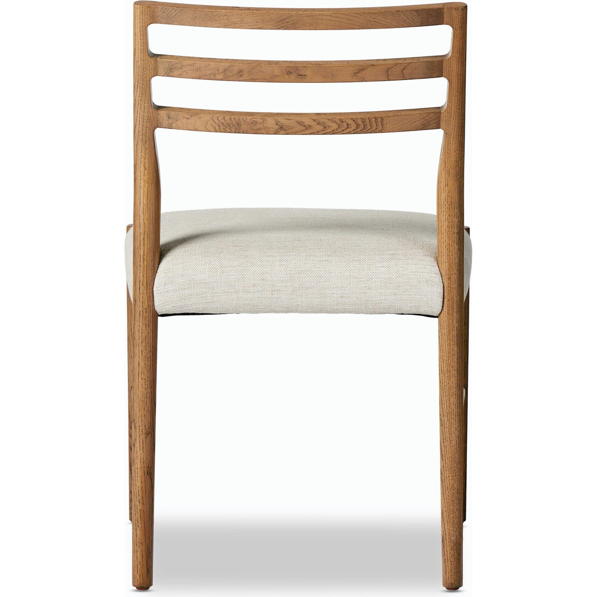 Glenmore Dining Chair by Four Hands. Made from 49% viscose (rayon), 22% flax, linen, 18% polyester, 11% cotton, solid oak, 100% polyester in a transitional style.