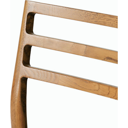 Glenmore Dining Chair by Four Hands. Made from 49% viscose (rayon), 22% flax, linen, 18% polyester, 11% cotton, solid oak, 100% polyester in a transitional style.