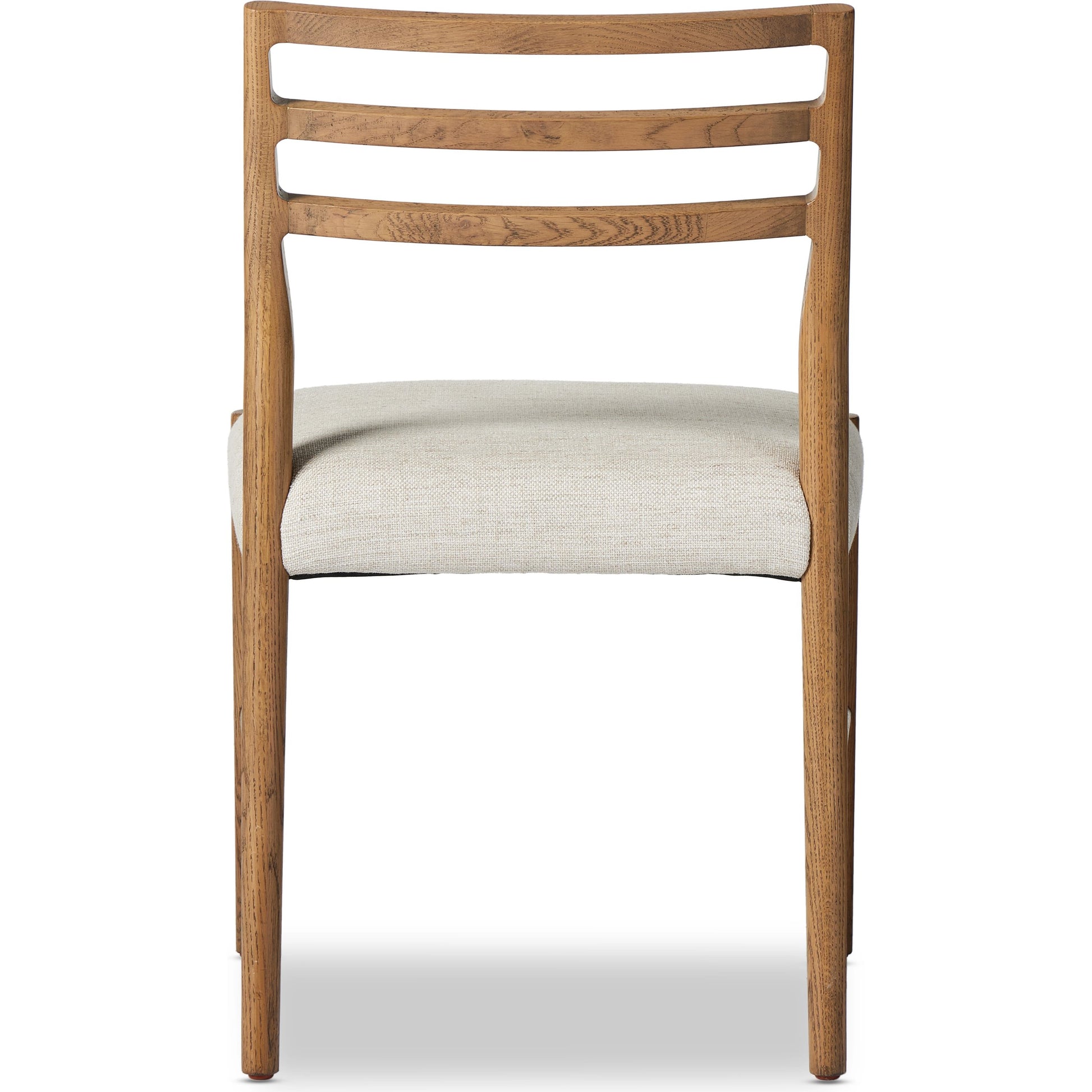 Glenmore Dining Chair by Four Hands. Made from 49% viscose (rayon), 22% flax, linen, 18% polyester, 11% cotton, solid oak, 100% polyester in a transitional style.