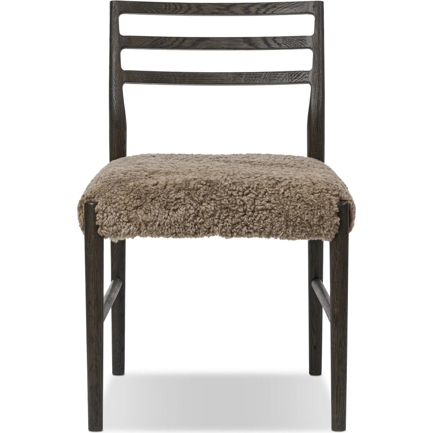 002 SI-2519180 | Additional Silo | Glenmore Dining Chair by Four Hands in taupe shearling, light carbon. Made from shearling, solid oak in a eclectic & global style.