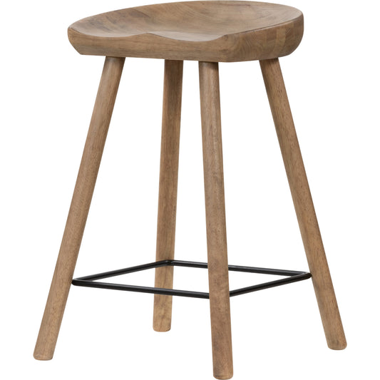 Barrett Counter Stool by Four Hands. Made from solid parawood, iron in a modern style.