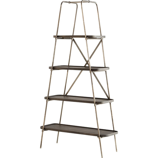 Fortress Etagere by Cyan Design in raw iron, gray. Made from iron, wood in a modern style.