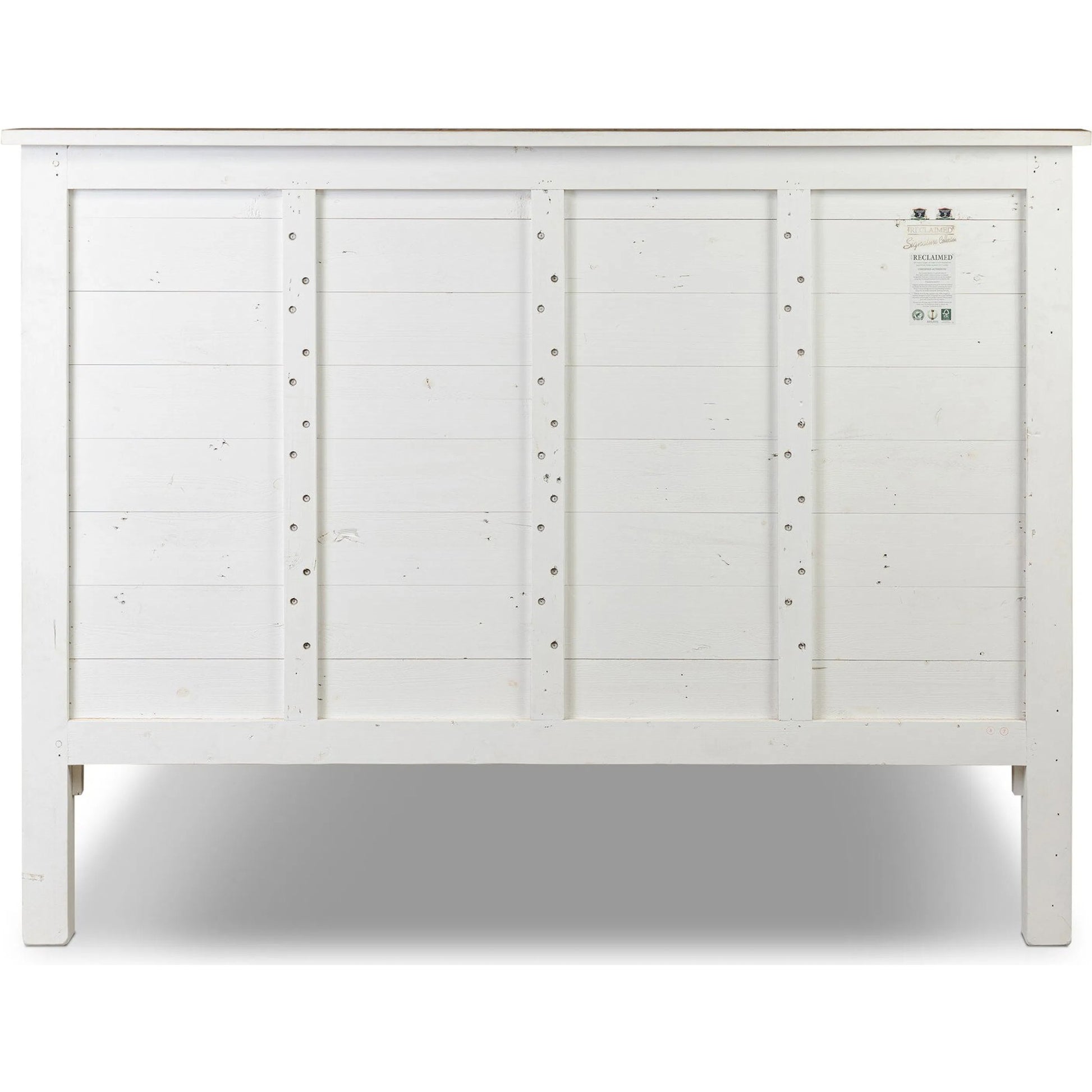 Cintra Bed by Four Hands in limestone white. Made from solid mixed reclaimed wood in a unique style.