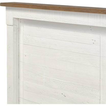 Cintra Bed by Four Hands in limestone white. Made from solid mixed reclaimed wood in a unique style.