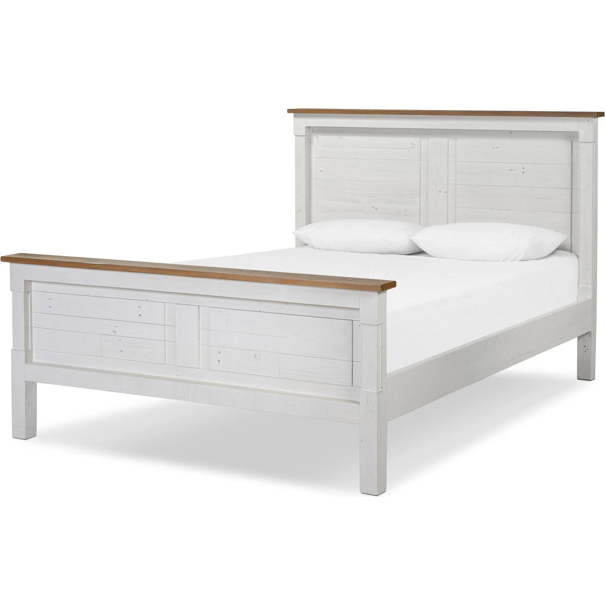 Cintra Bed by Four Hands in limestone white. Made from solid mixed reclaimed wood in a unique style.