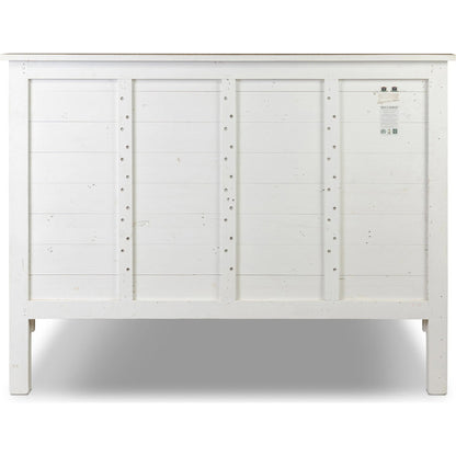 Cintra Bed by Four Hands in limestone white. Made from solid mixed reclaimed wood in a unique style.