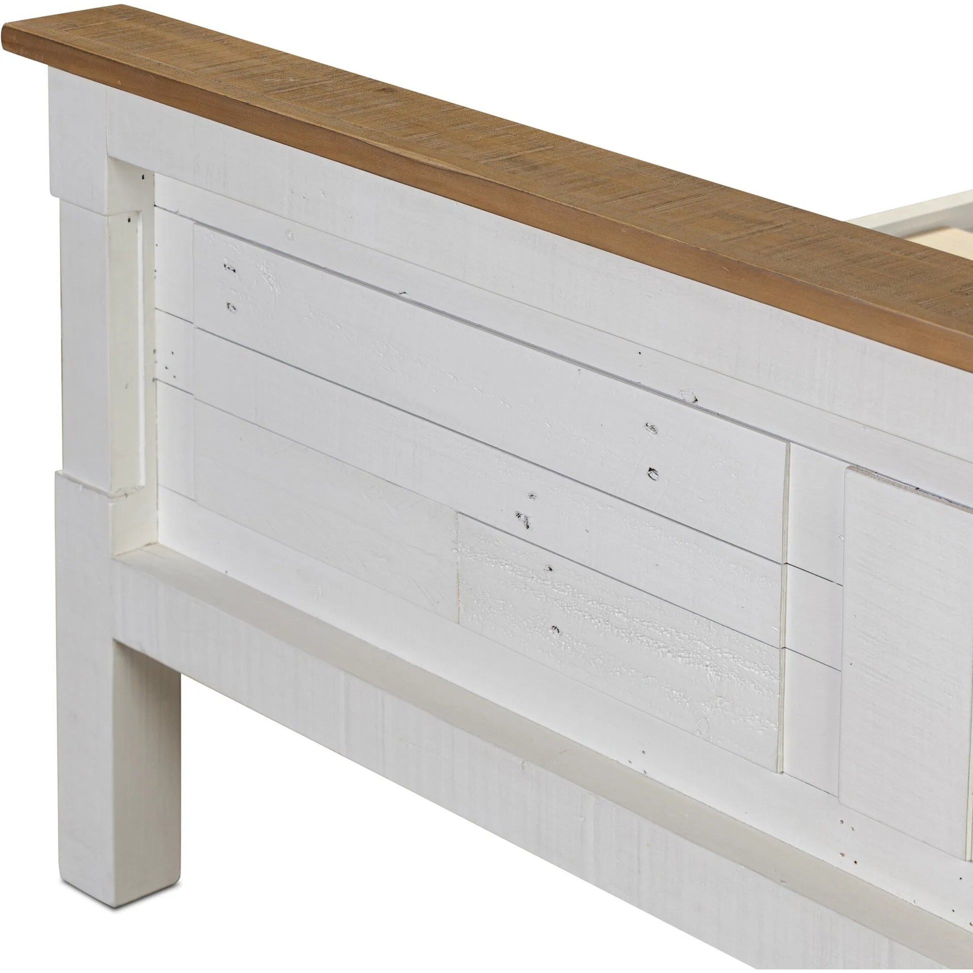 Cintra Bed by Four Hands in limestone white. Made from solid mixed reclaimed wood in a unique style.