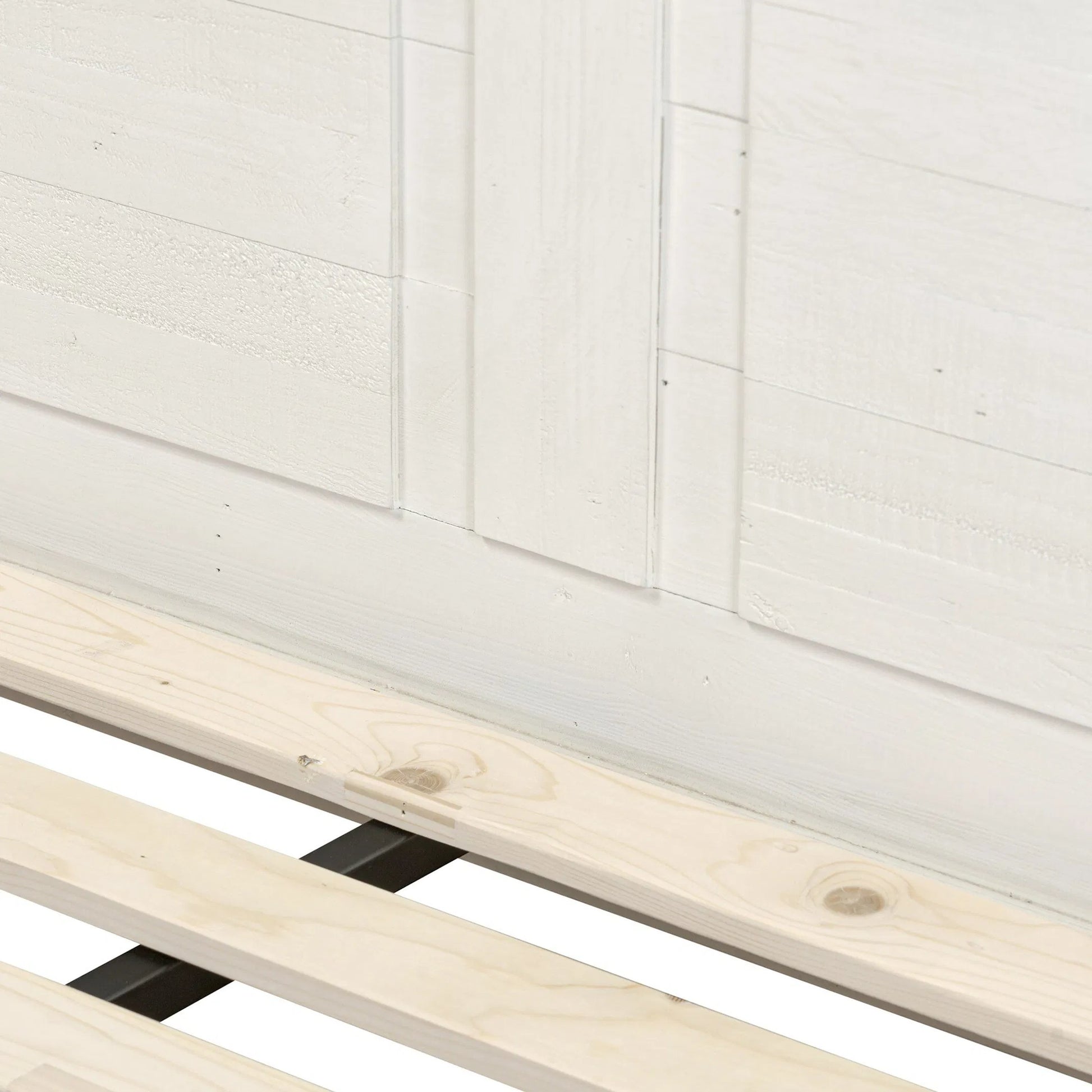 Cintra Bed by Four Hands in limestone white. Made from solid mixed reclaimed wood in a unique style.