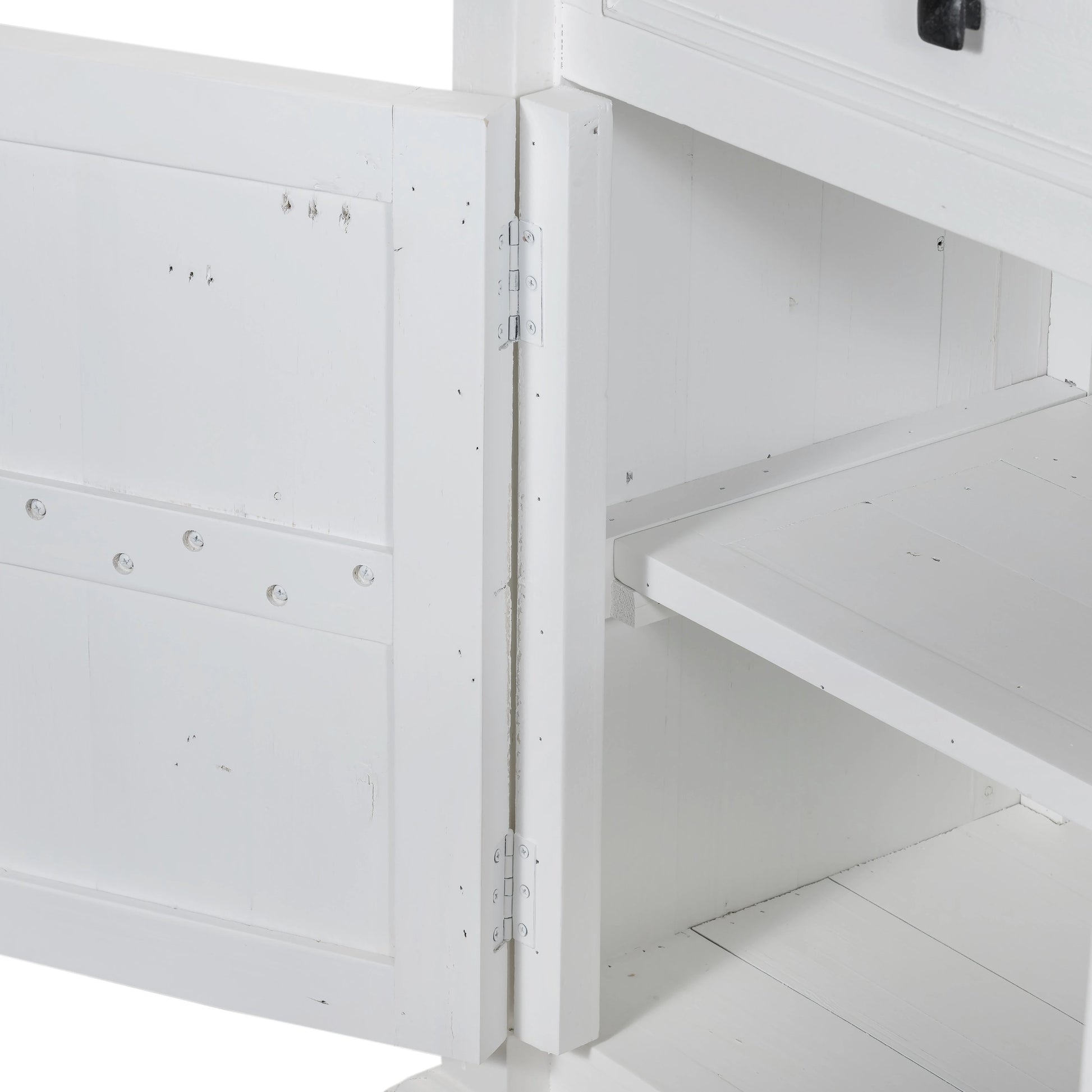 Cintra Sideboard by Four Hands in limestone white, driftwood natural. Made from solid mixed reclaimed wood in a cottage & farmhouse style.
