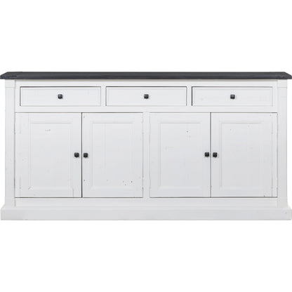 Cintra Sideboard by Four Hands in limestone white, driftwood natural. Made from solid mixed reclaimed wood in a cottage & farmhouse style.